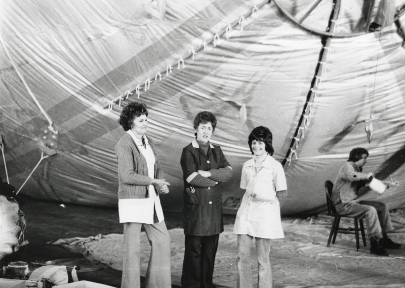 Marian Walsh with barrage balloon