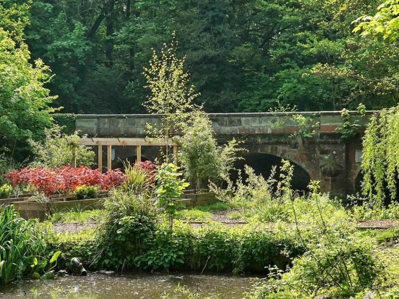View of Fishpond Bridge from Bell Cottage grounds