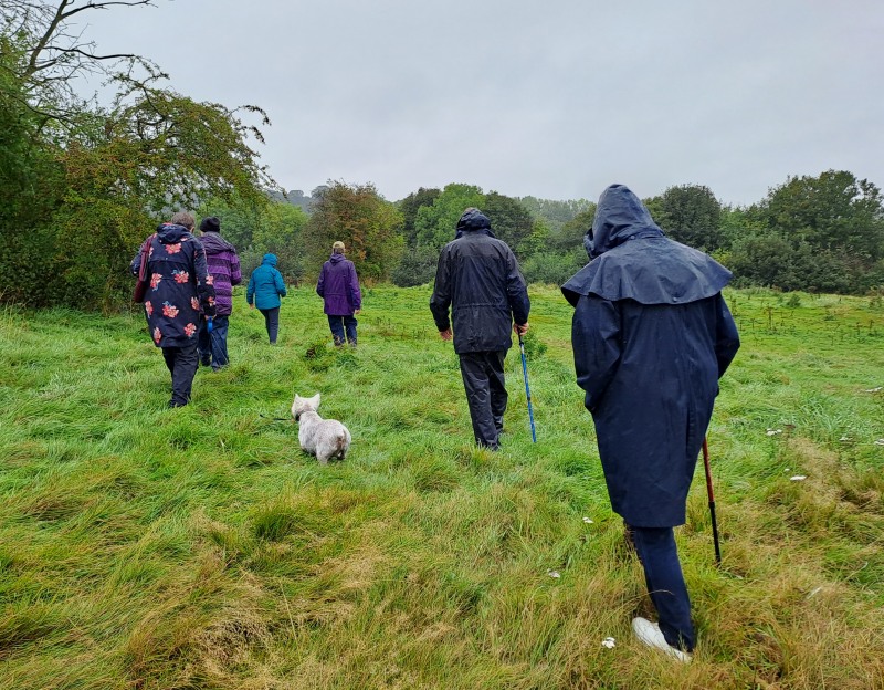 walking in the rain over Coal Pit Close