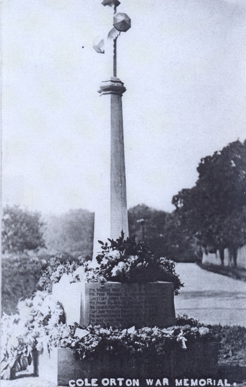 Old postcard of Coleorton War memorial